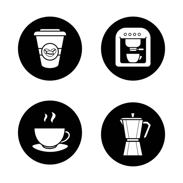 Koffie brouwen icons set — Stockvector