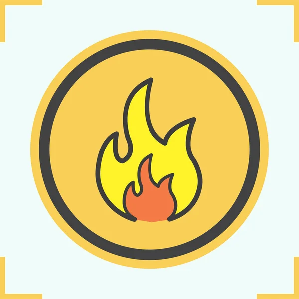 Flammable sign color icon — Stock Vector