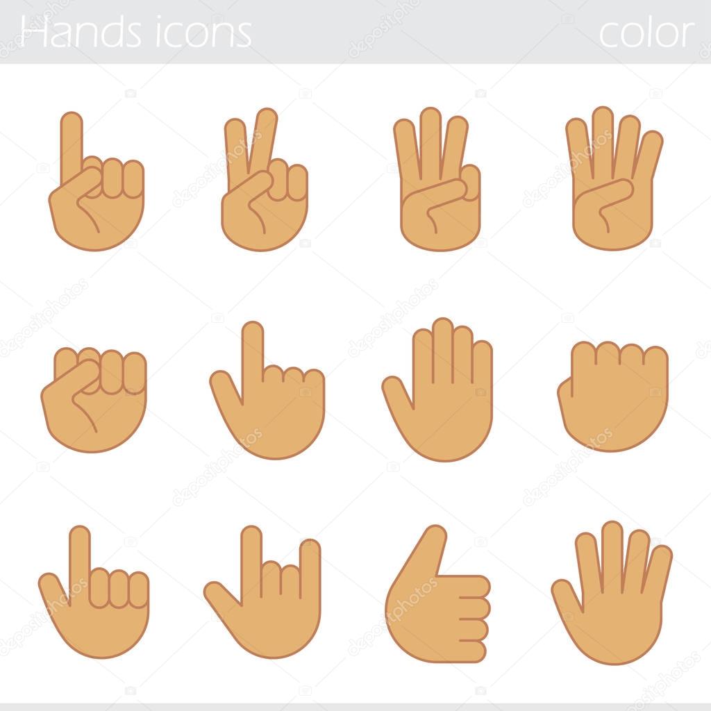 Hand gesture  icons set