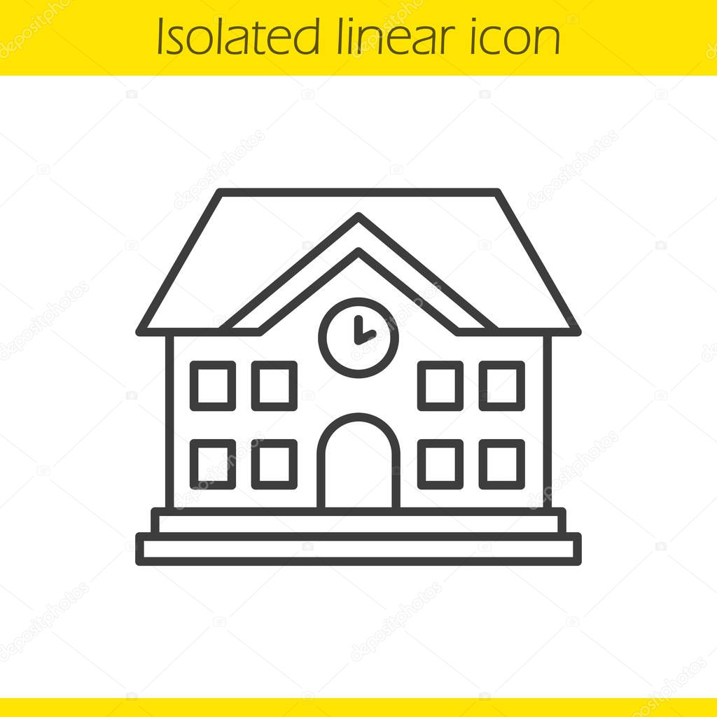 School building linear icon