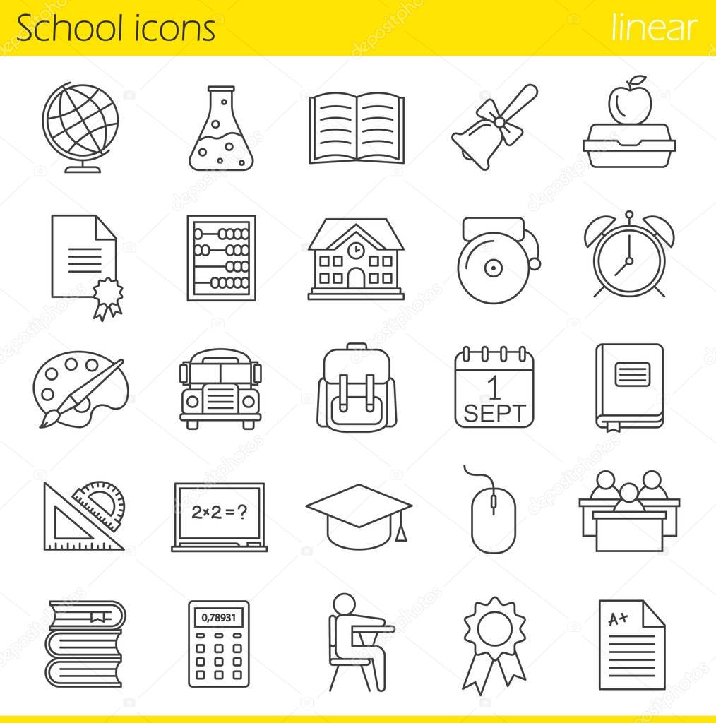 School  icons set