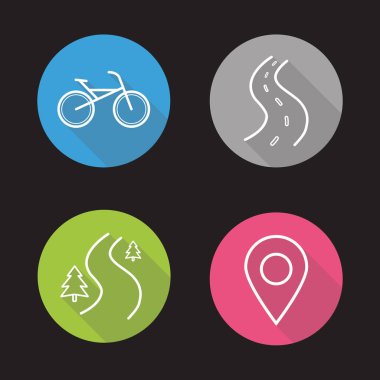 Icons set binicilik bisiklet