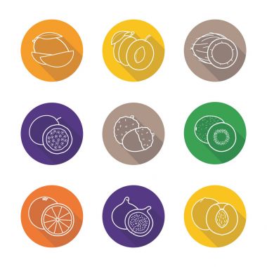 Meyve çiftleri Icons set