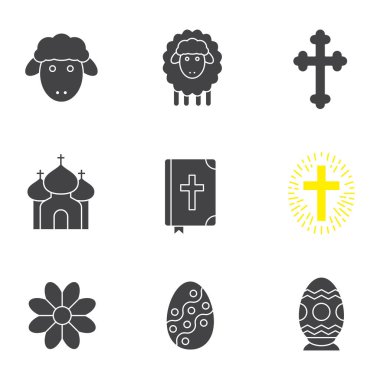 Paskalya glif Icons set