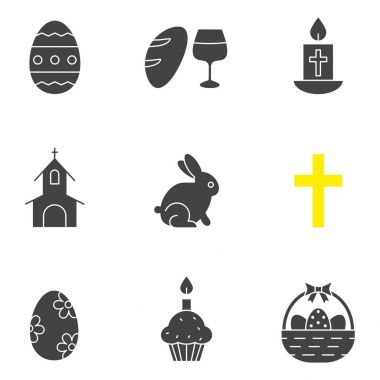 Paskalya glif Icons set