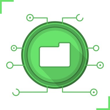 Web Depolama düz simgesi