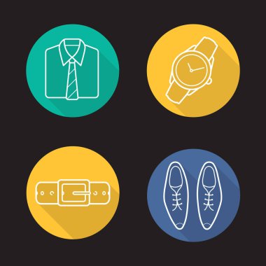 Erkekler giyim Icons set