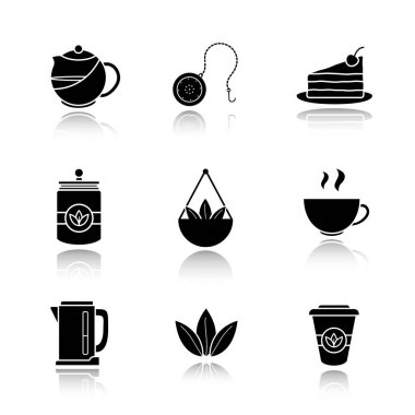 Çay damla Icons set