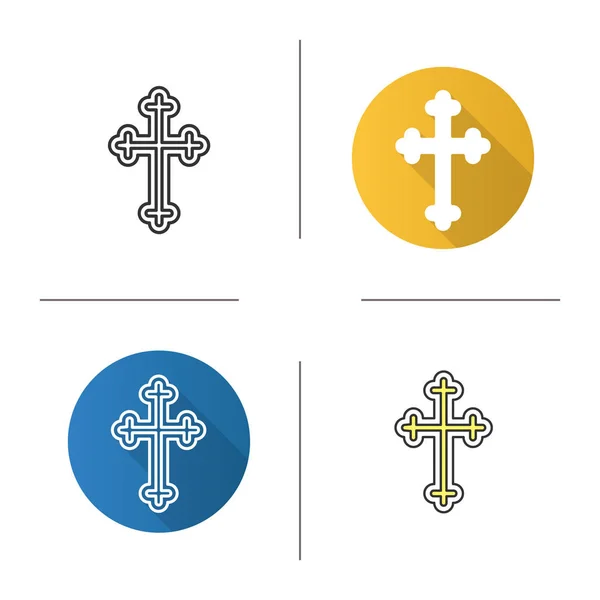 Icono crucifijo cristiano — Vector de stock