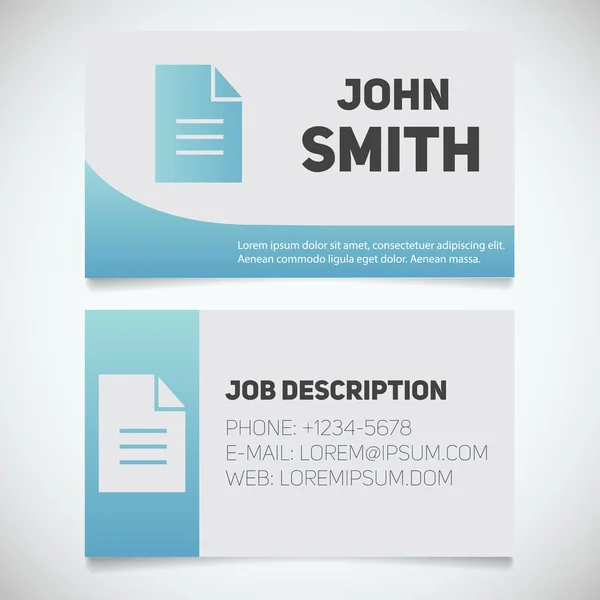 Business card utskriftsmall — Stock vektor