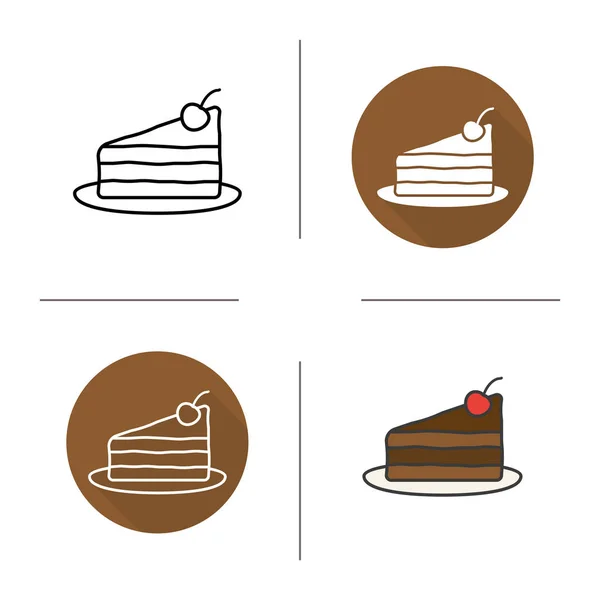 Schokoladenkuchen mit Kirsche — Stockvektor