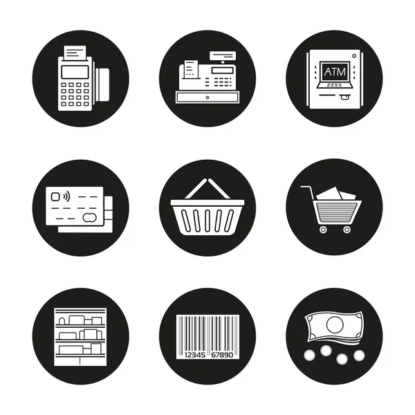 Ensemble d'icônes de supermarché — Image vectorielle