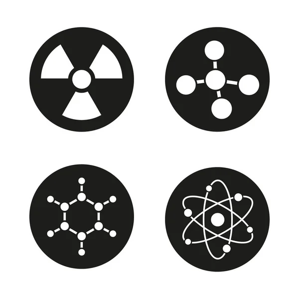 Conjunto de iconos de química y física — Archivo Imágenes Vectoriales