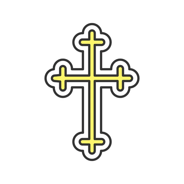 Croix de Pâques icône de couleur — Image vectorielle