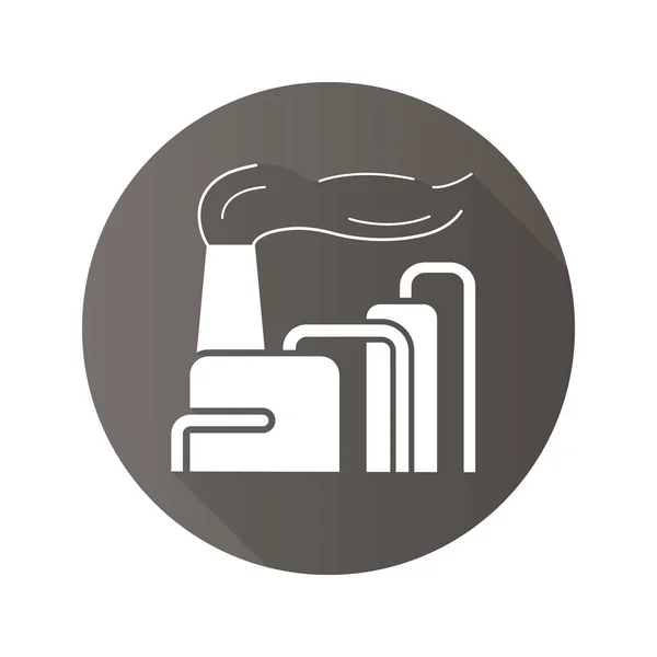 Fábrica con icono de humo — Vector de stock