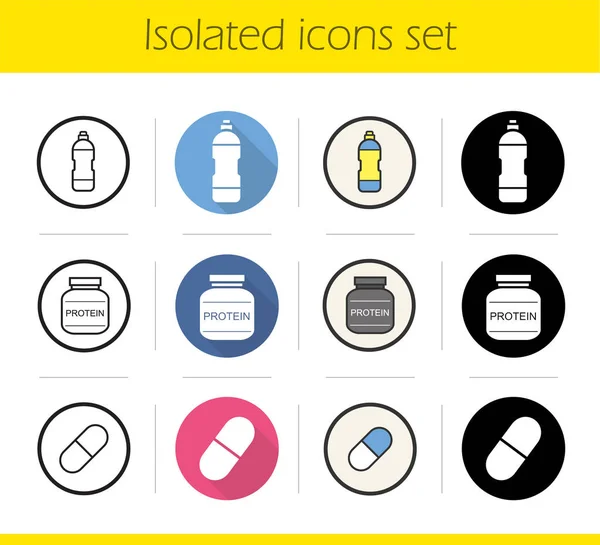 Sport supplies icons set — Stock Vector