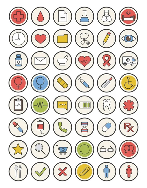 Medicine color icons set — Stock Vector