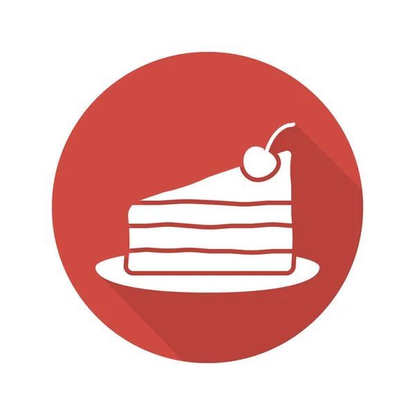 Morceau de gâteau à la cerise — Image vectorielle