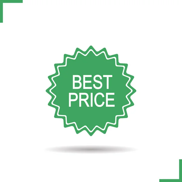 Mejor precio icono etiqueta verde — Vector de stock