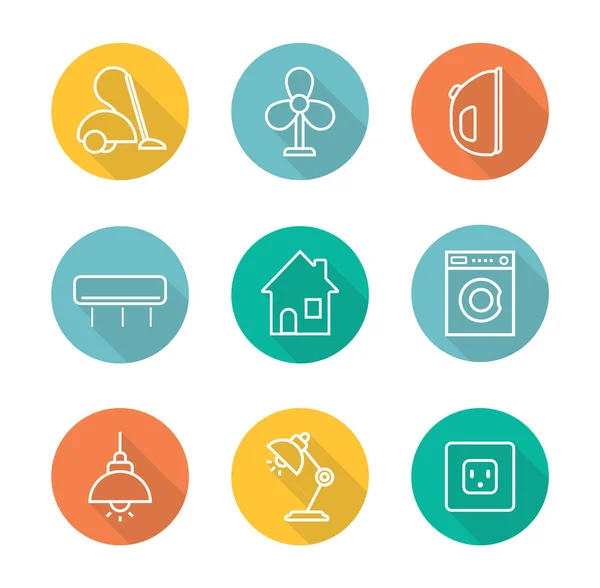 Household appliances icons set — Stock Vector