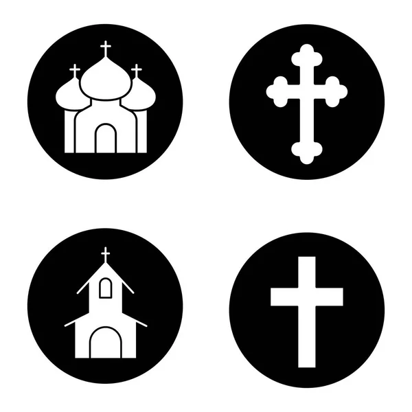 Keresztény vallás ikonok beállítása — Stock Vector
