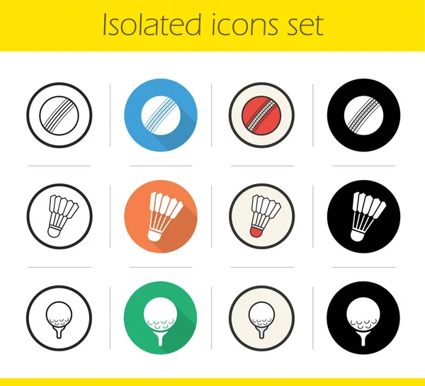 Bolas de deporte iconos conjunto — Vector de stock