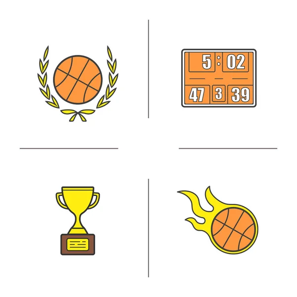 Basketbalové mistrovství ikony nastavit — Stockový vektor