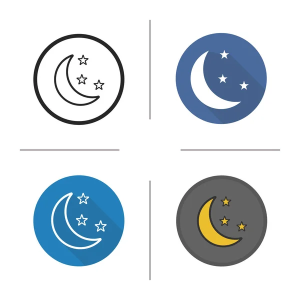 Hold és csillagok ikon — Stock Vector