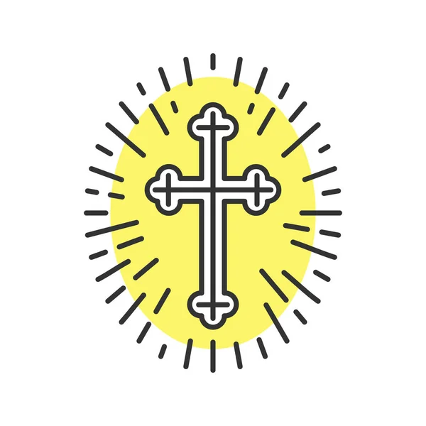 Iglesia crucifijo icono de color — Vector de stock