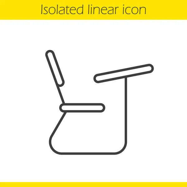 School desk linear icon — Stock Vector