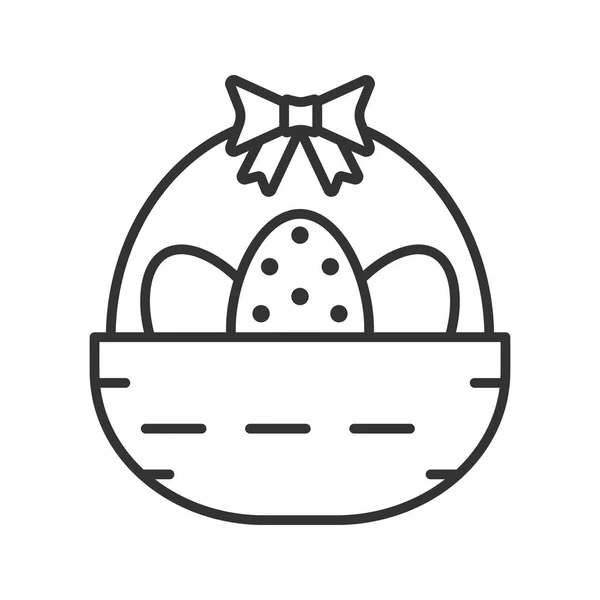 Easter basket linear icon — Stock Vector