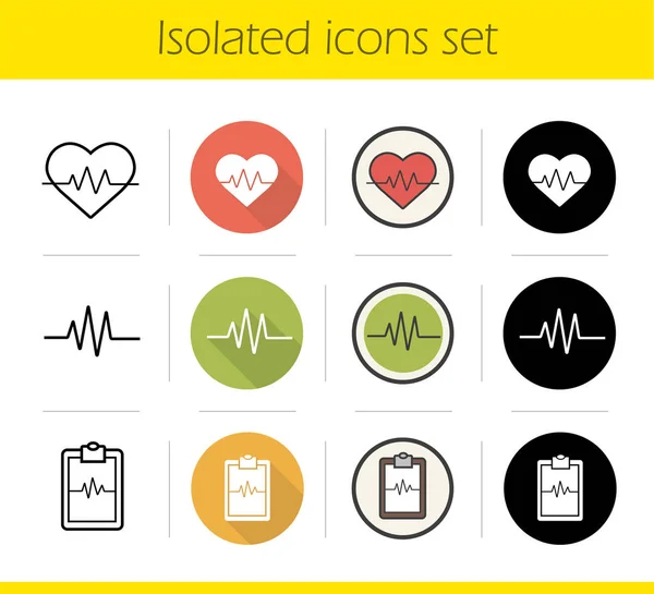 Ensemble d'icônes cardiologiques — Image vectorielle