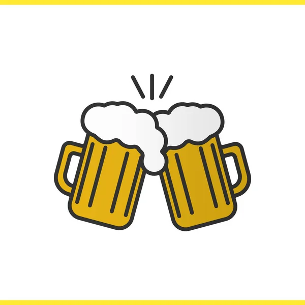 Het roosteren van bier glazen pictogram — Stockvector