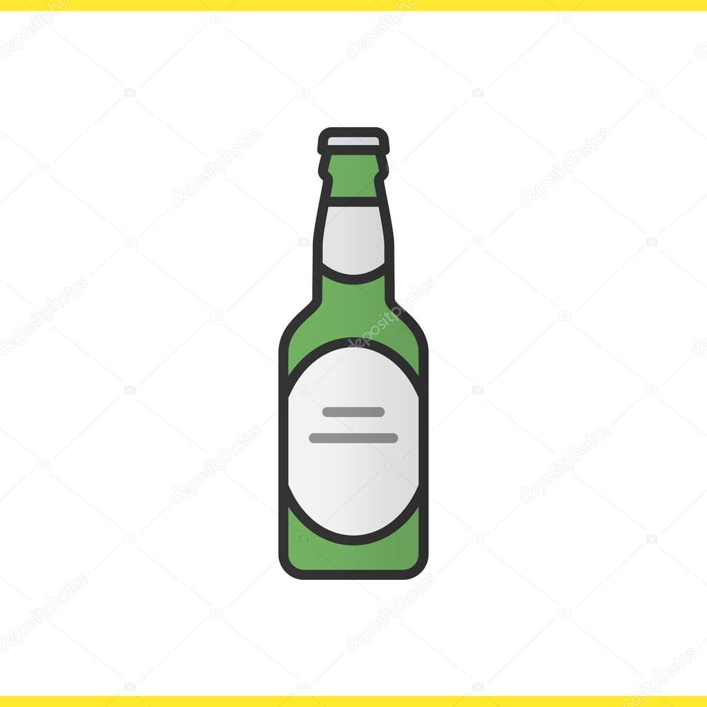 Beer bottle color icon