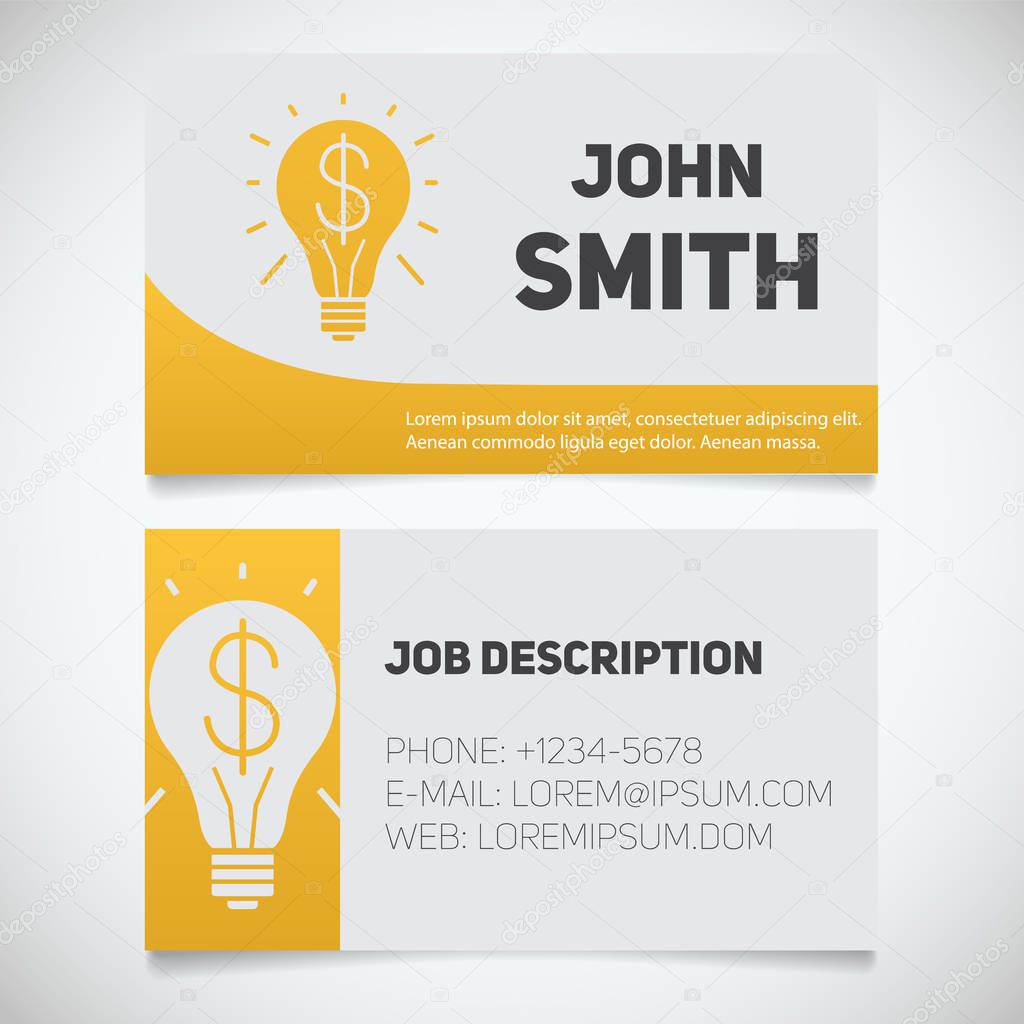 Business card print template