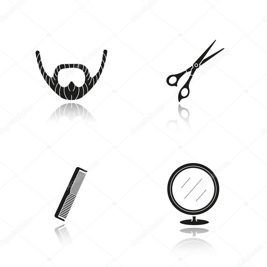 Barbershop drop  icons set