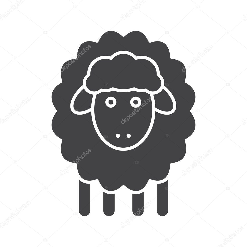 Easter lamb glyph icon