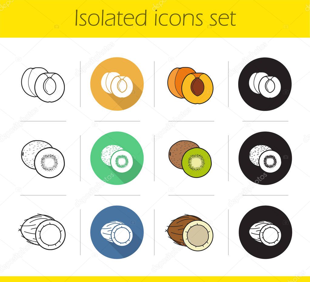 Fruit icons set