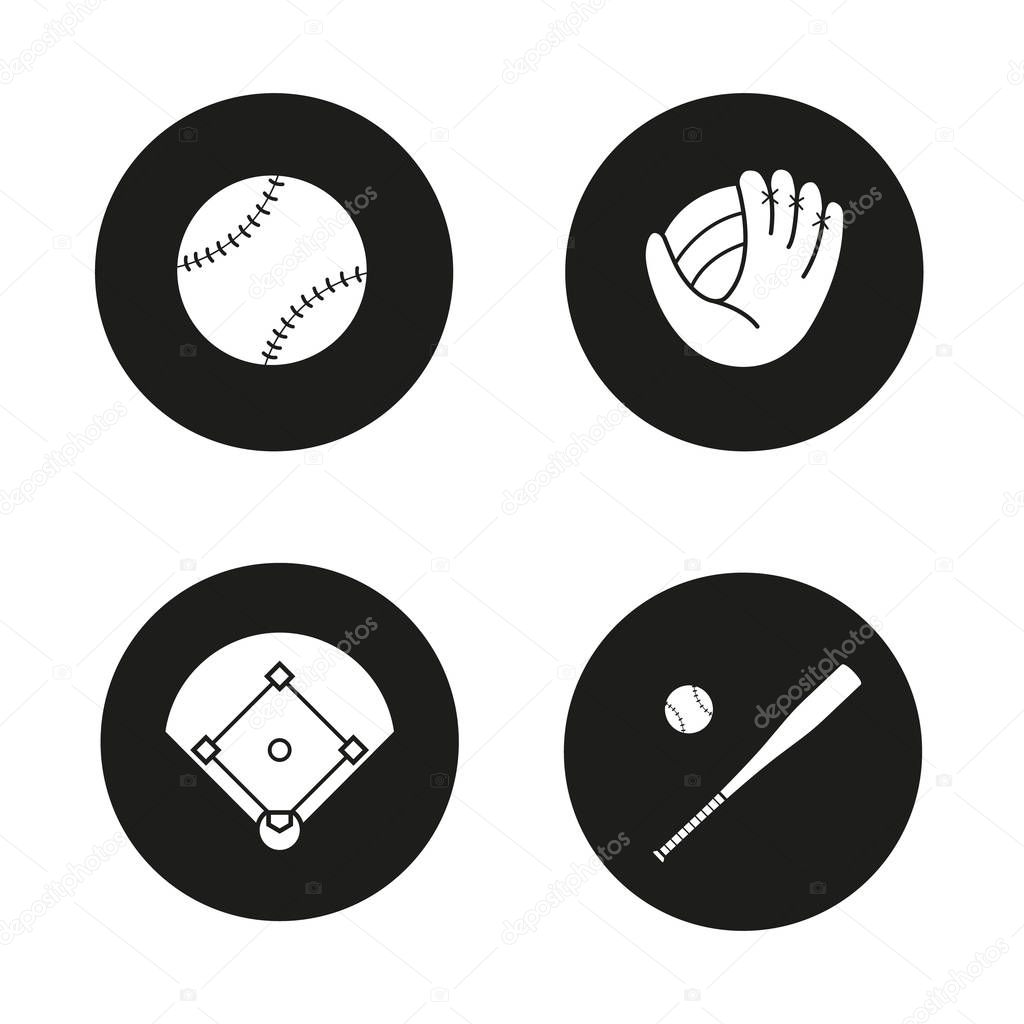 Baseball icons set