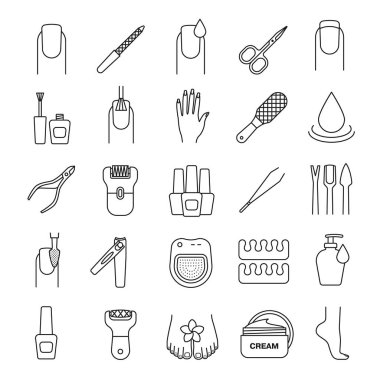 Manikür ve pedikür Icons set