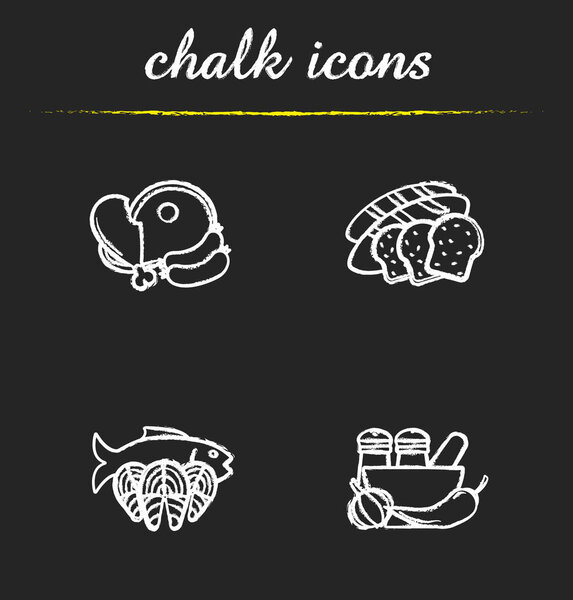 Food categories icons set