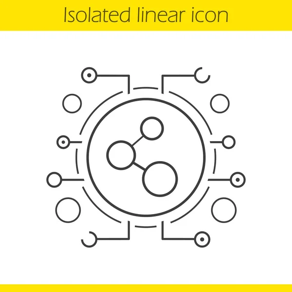 Lineares Symbol für Netzwerkverbindung — Stockvektor