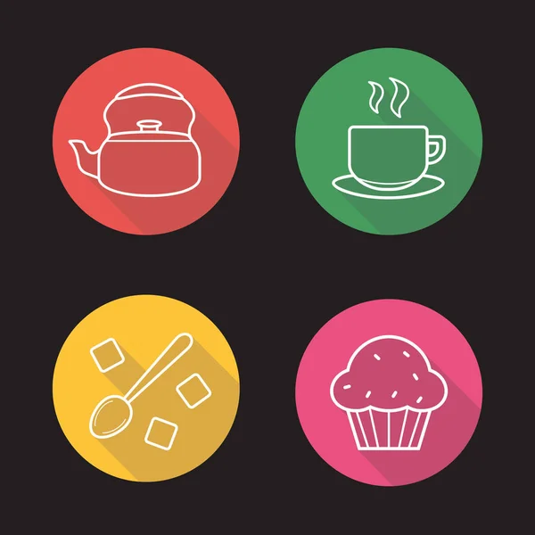 Conjunto de iconos de té — Vector de stock