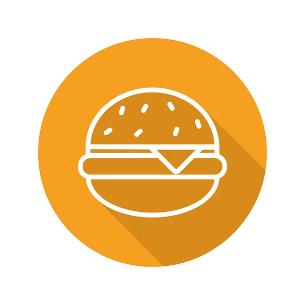 Hambúrguer ícone plano — Vetor de Stock