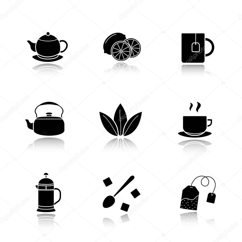 Tea icons set, vector illustration