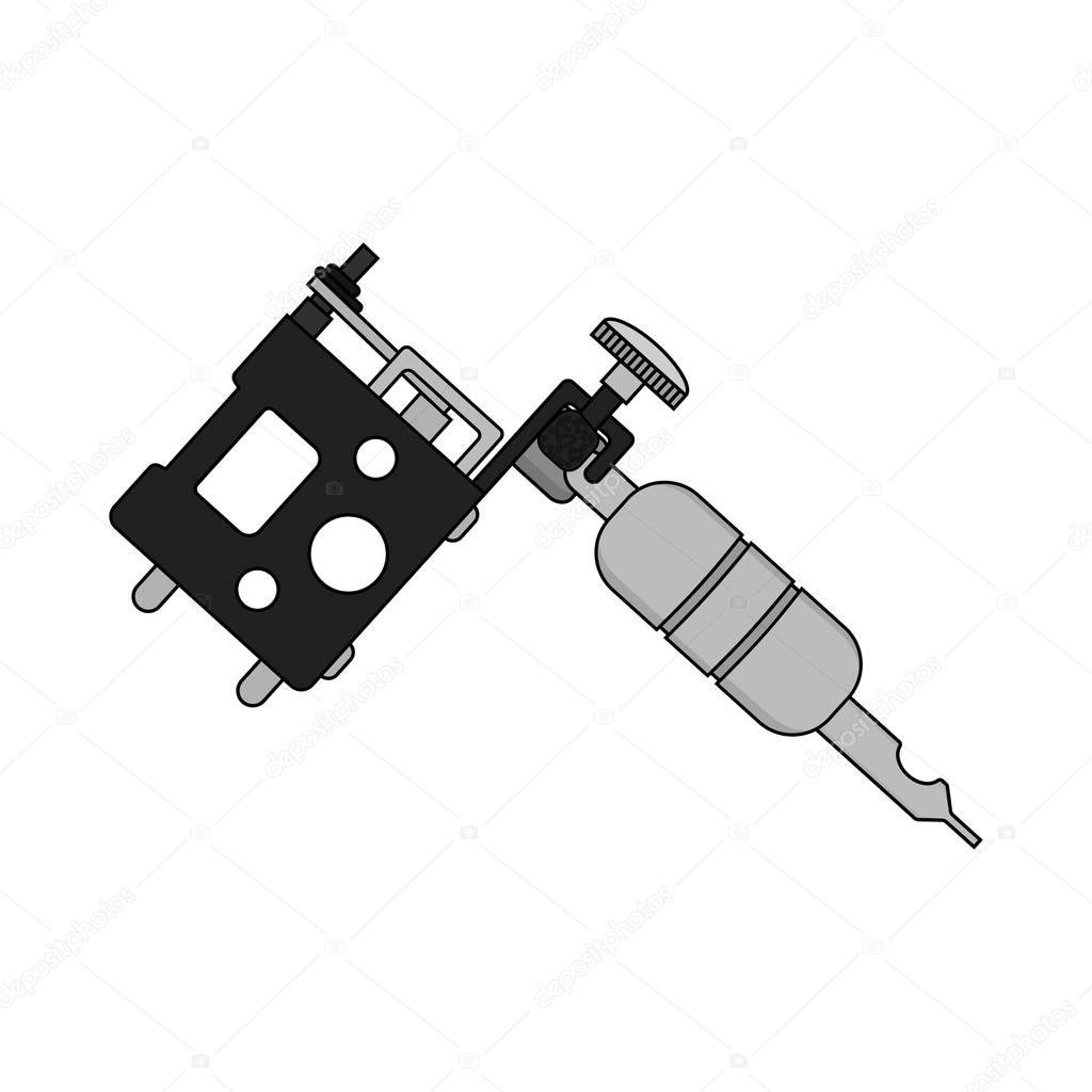 Tattoo machine icon, vector illustration