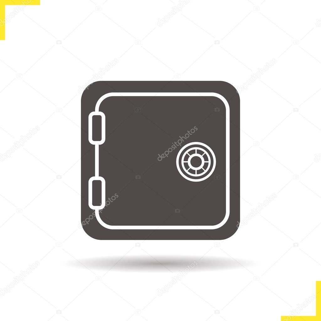 Safe deposit box icon, isolated illustration