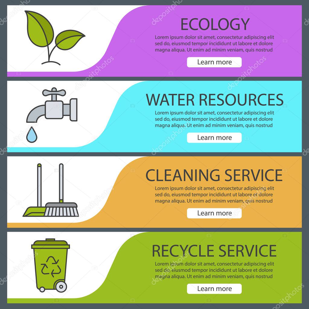 Banner templates set, vector illustration
