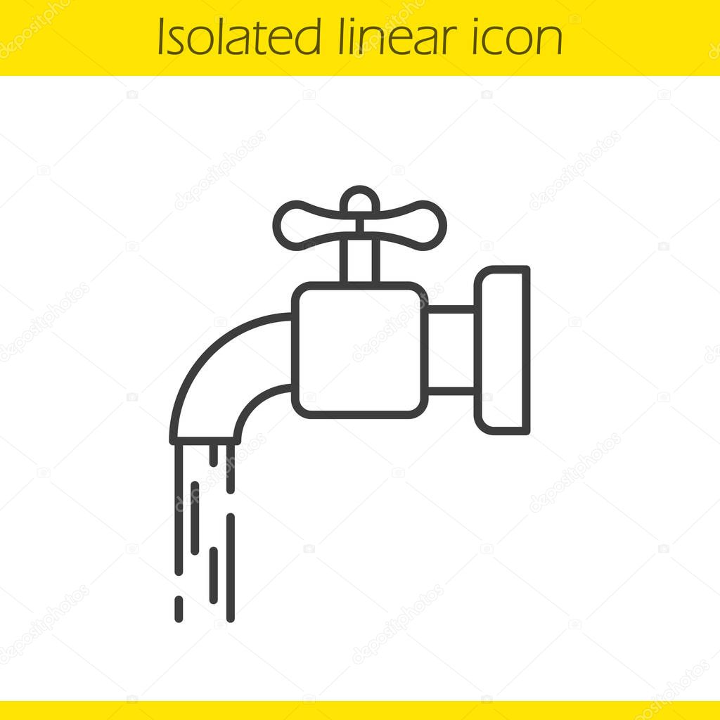 Running tap water linear icon