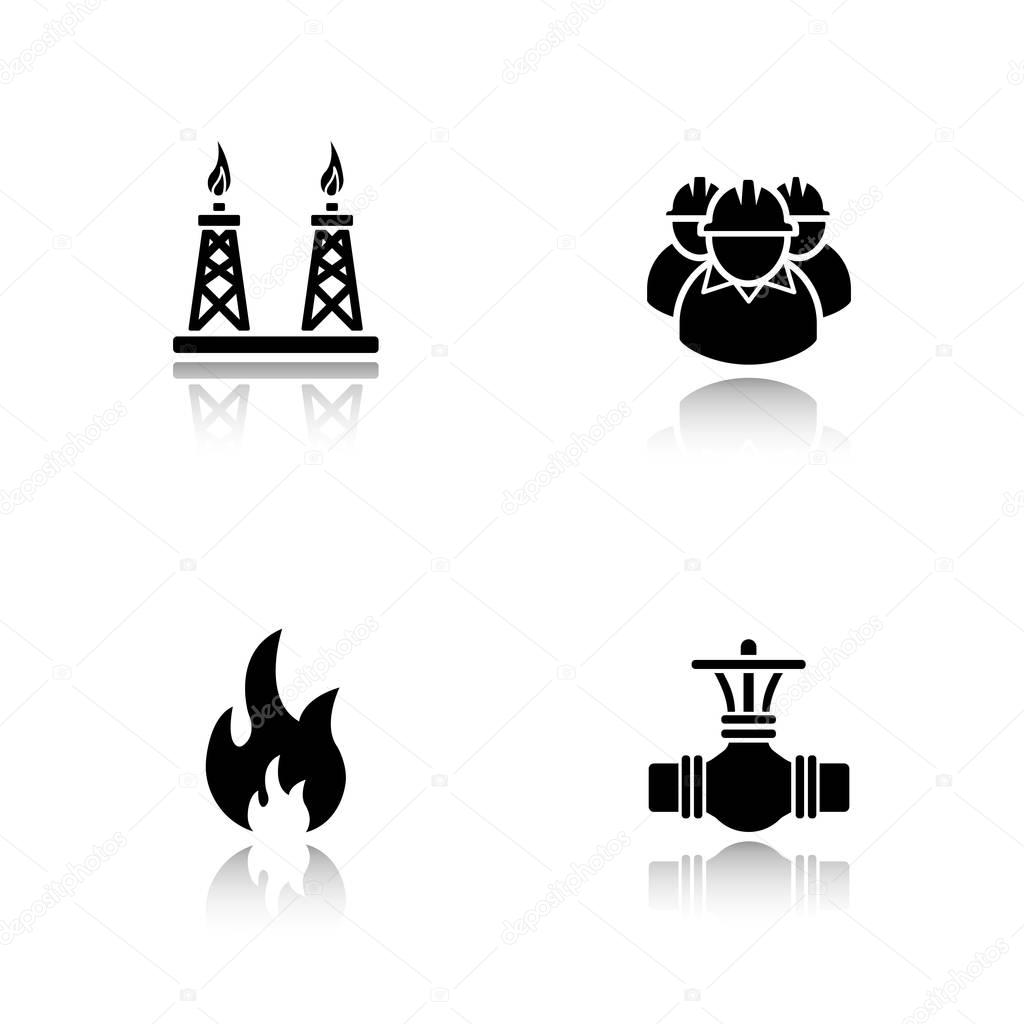Industry flat design icons set, vector illustration